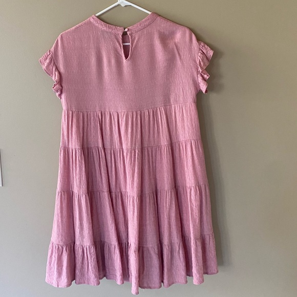 Aura Pink / Blush Short Sleeve Layered Ruffle Sleeve Chico Dress. Size S - Picture 3 of 5